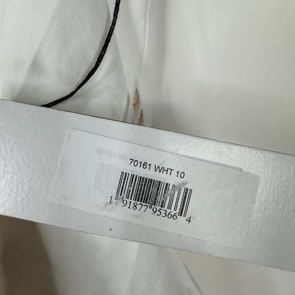 FLAW - Mac Duggal Asymmetrical Ruffle Mini Cocktail Dress  Mac White 10 #A0194 - Picture 11 of 12